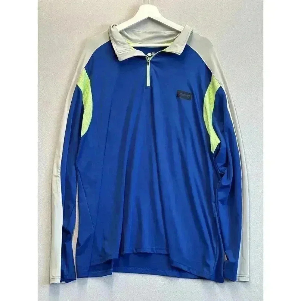 Silver Bait Shirt Mens 2XL‎ Blue 1/4 Zip Fishing Outdoor Lightweight Wear